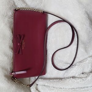 NWOT Kate Spade Burgundy Leather Crossbody Bag